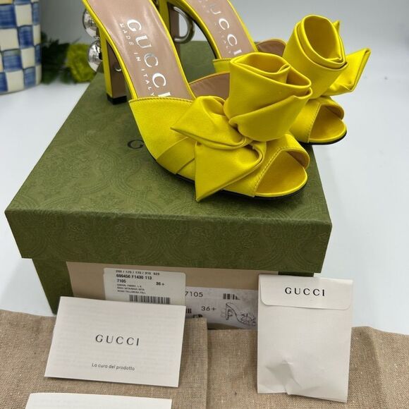 Women’s Gucci satin sandals size 36.5 made in Italy - Picture 3 of 8